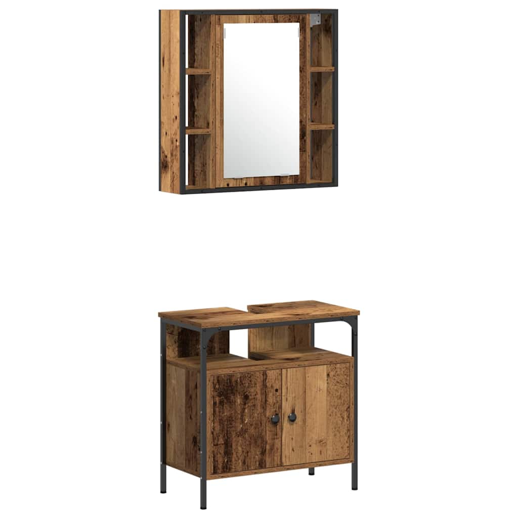 Bathroom Furniture Set Other 4 pcs Old wood 33 x 33 x 185.5 cm